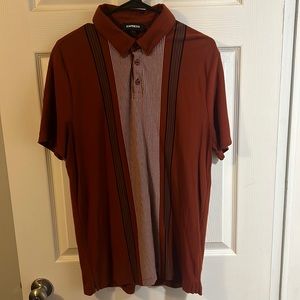 Express Striped Polo Dark Orange